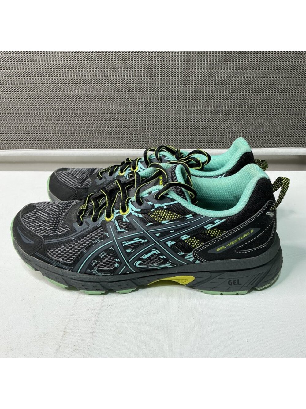 Asics Gel-Venture 6 Women's Trail Running Shoes Black/Teal Size 7.5 US